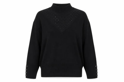 Womens UK Size 12 Star Black Pullover Jumper