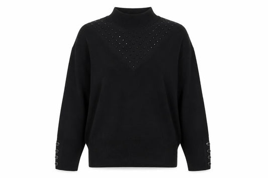 Womens UK Size 12 Star Black Pullover Jumper