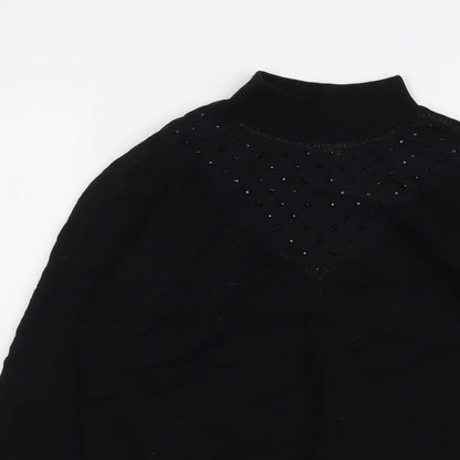 Womens UK Size 12 Star Black Pullover Jumper