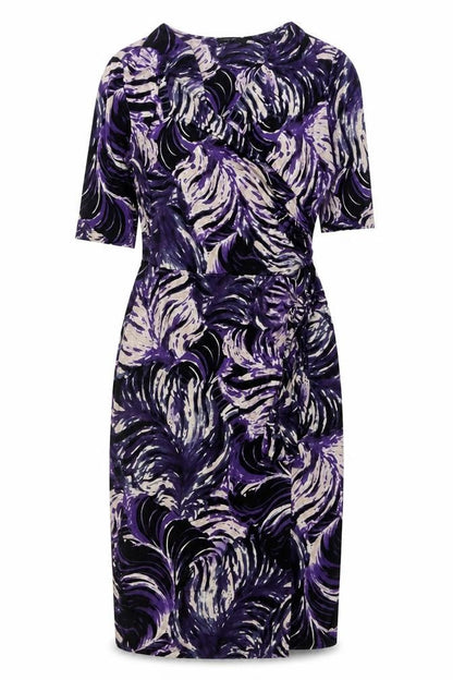 Autograph Womens Purple Geometric Polyester Shift Size 10 V-Neck Pullover