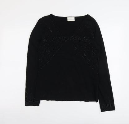 Womens UK Size M Liz Claiborne Black Pullover Jumper