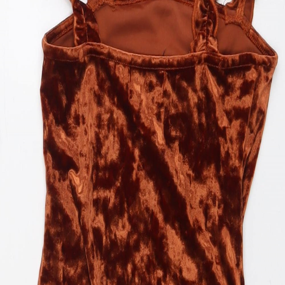 Urban Outfitters Womens Brown Polyester Bodysuit One-Piece Size S Pullover