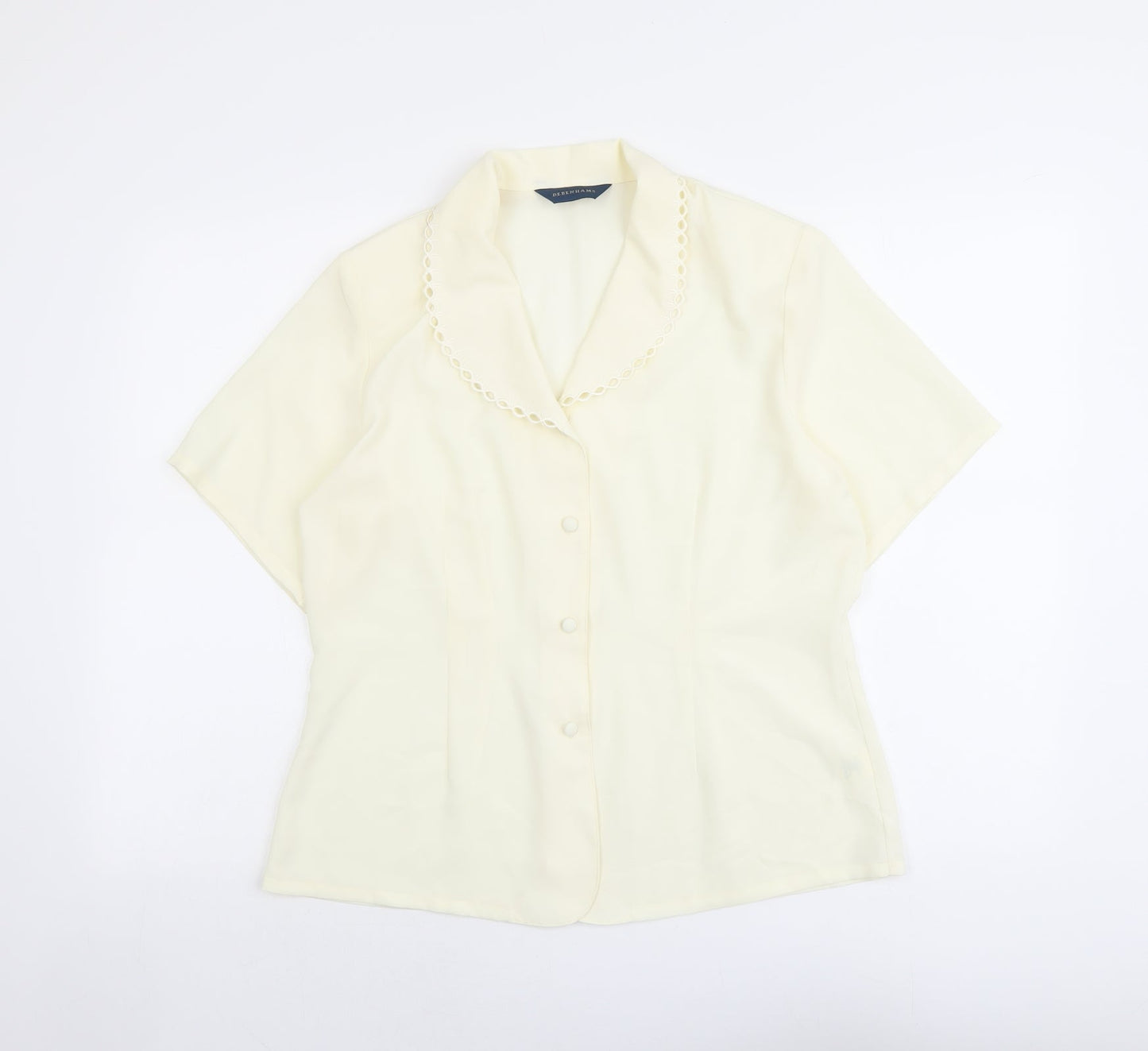 Womens UK Size 16 Debenhams Ivory Basic Button-Up