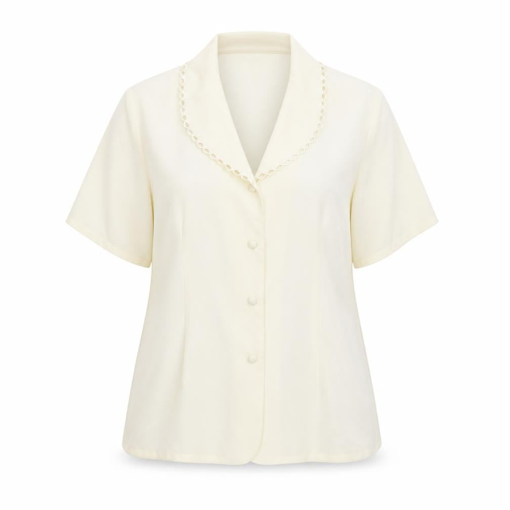 Womens UK Size 16 Debenhams Ivory Basic Button-Up