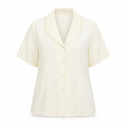Womens UK Size 16 Debenhams Ivory Basic Button-Up