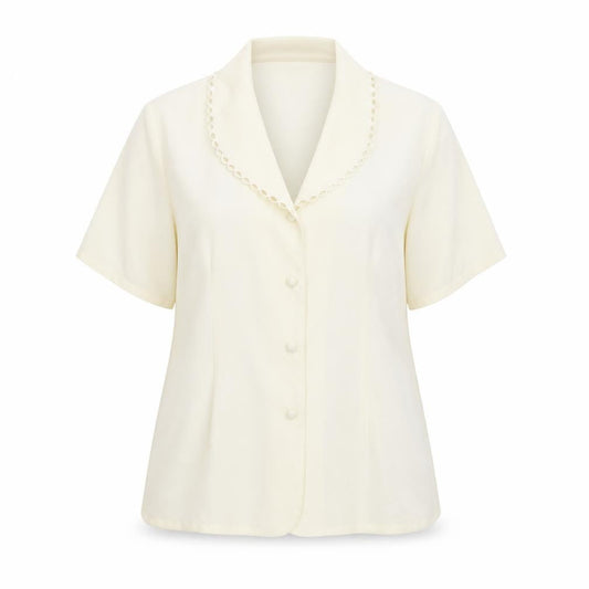 Womens UK Size 16 Debenhams Ivory Basic Button-Up