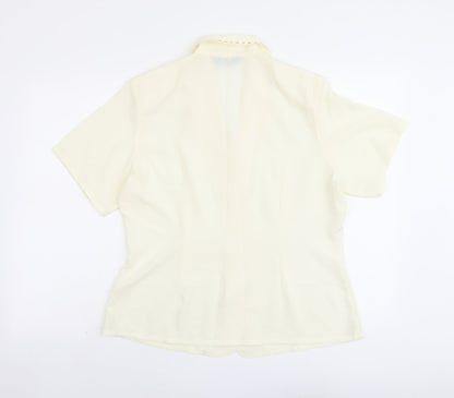 Womens UK Size 16 Debenhams Ivory Basic Button-Up