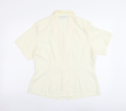 Womens UK Size 16 Debenhams Ivory Basic Button-Up