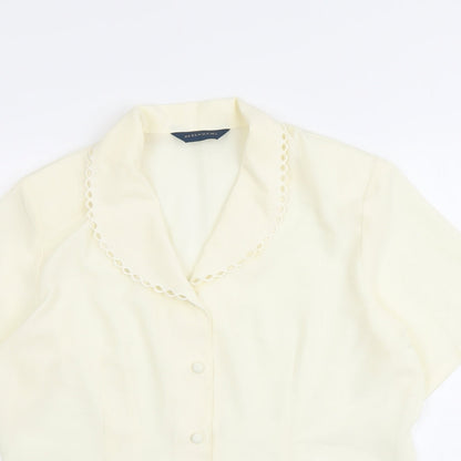 Womens UK Size 16 Debenhams Ivory Basic Button-Up