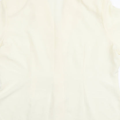 Womens UK Size 16 Debenhams Ivory Basic Button-Up