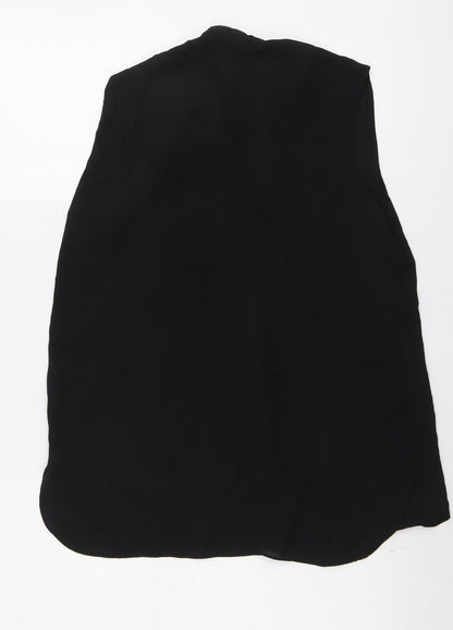 Dorothy Perkins Womens Black Polyester Basic Tank Size 10 V-Neck