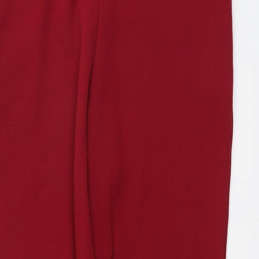 Womens UK Size 12 Boohoo Regular Fit  Red Trousers