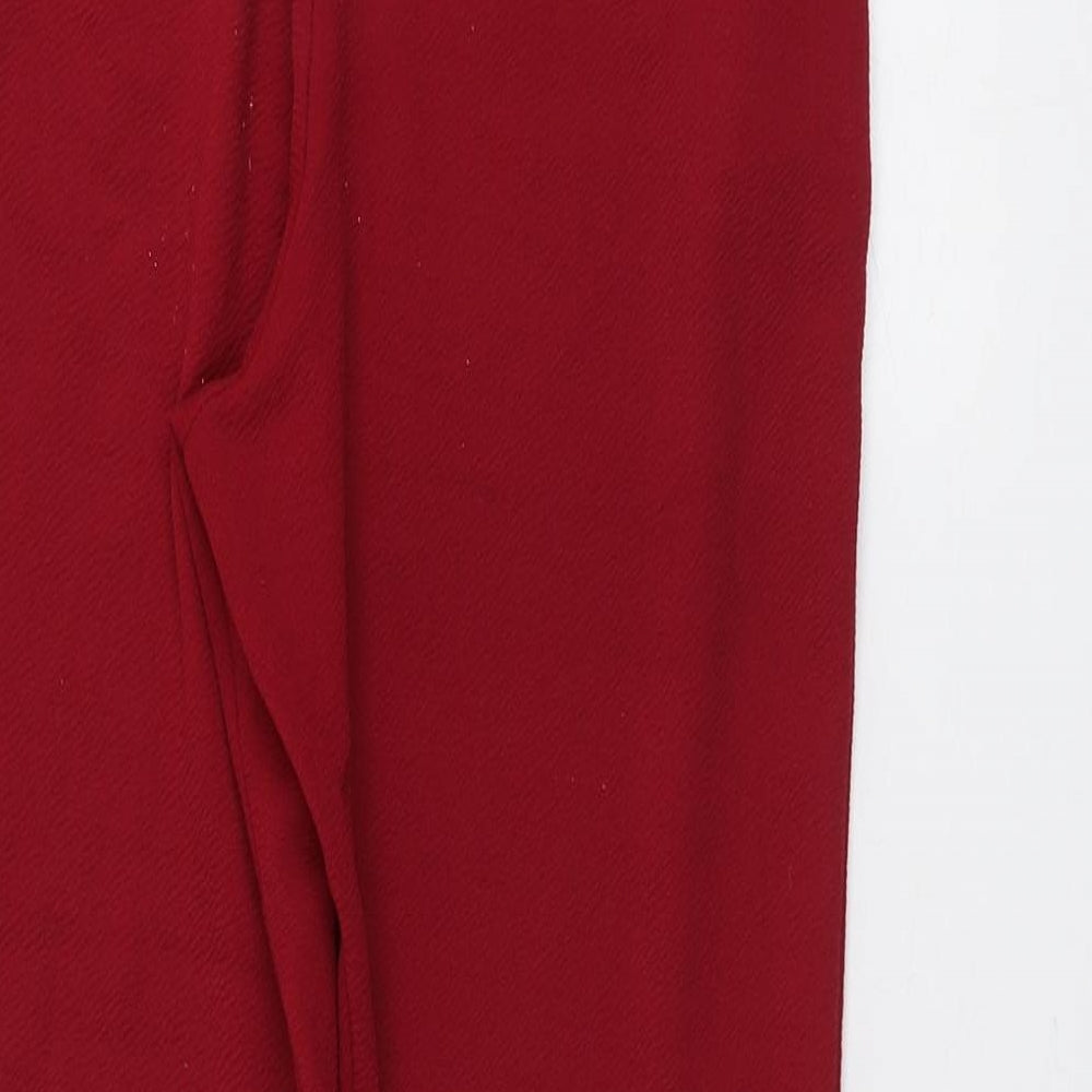 Womens UK Size 12 Boohoo Regular Fit  Red Trousers