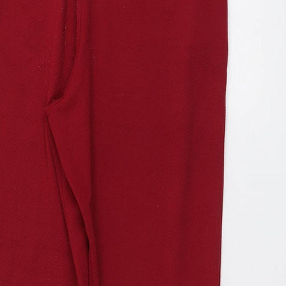 Womens UK Size 12 Boohoo Regular Fit  Red Trousers