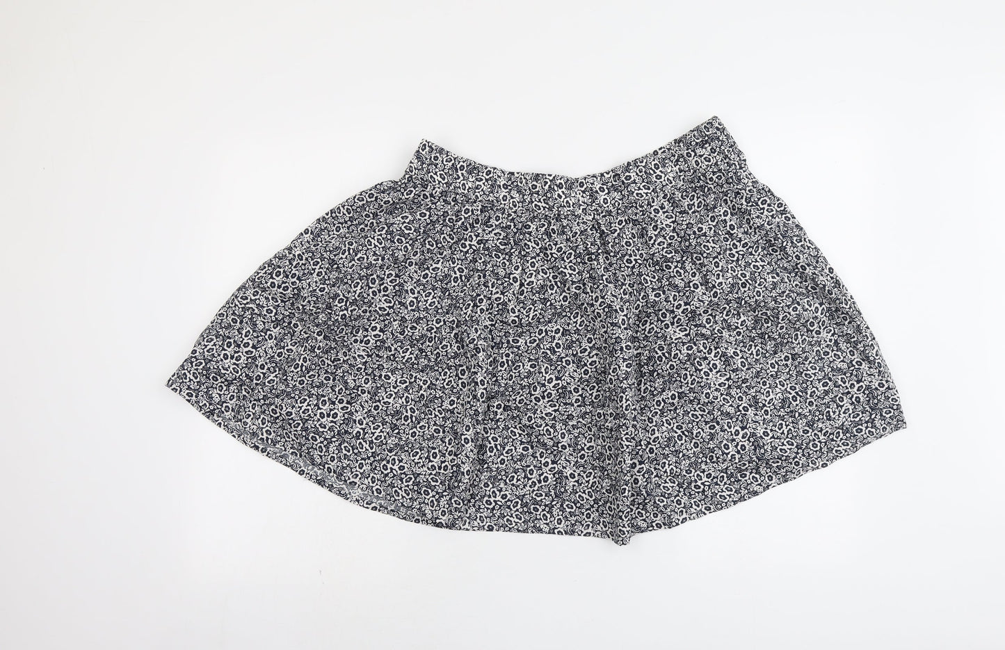 Marks and Spencer Womens Blue Floral Cotton Skater Skirt Size 16