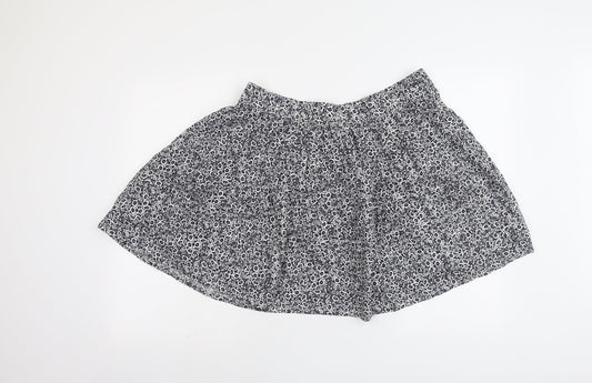 Marks and Spencer Womens Blue Floral Cotton Skater Skirt Size 16