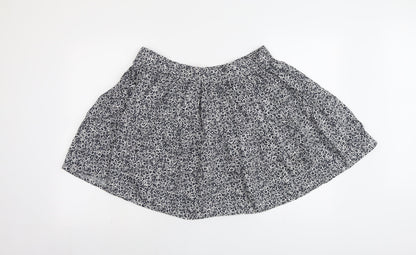 Marks and Spencer Womens Blue Floral Cotton Skater Skirt Size 16