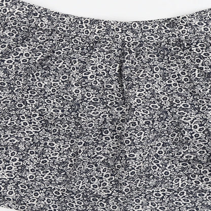 Marks and Spencer Womens Blue Floral Cotton Skater Skirt Size 16