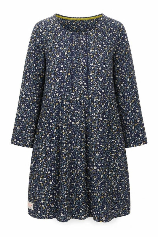 Brakeburn Womens Blue Floral Cotton A-Line Size 10 Boat Neck Pullover