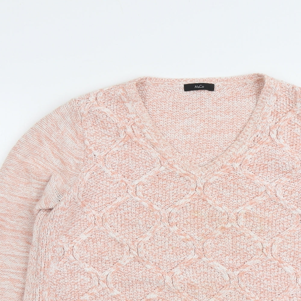Womens UK Size 12 M&Co Pink Pullover Jumper