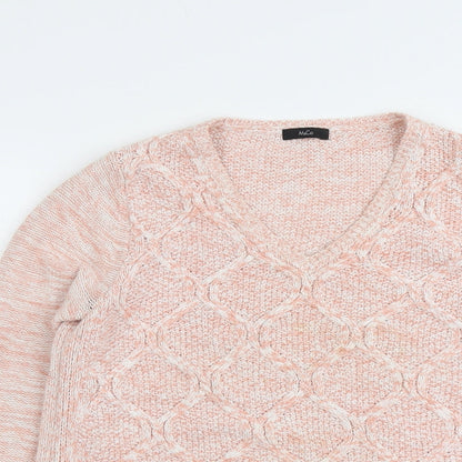 Womens UK Size 12 M&Co Pink Pullover Jumper