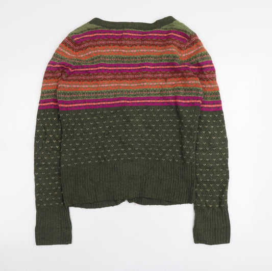 Womens UK Size M H&M Green Cardigan Jumper
