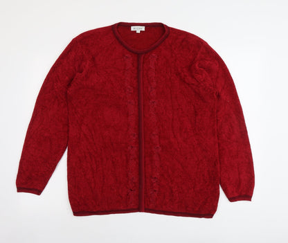 Womens UK Size L Fay Louise Red Pullover Jumper