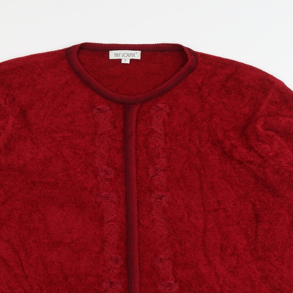 Womens UK Size L Fay Louise Red Pullover Jumper