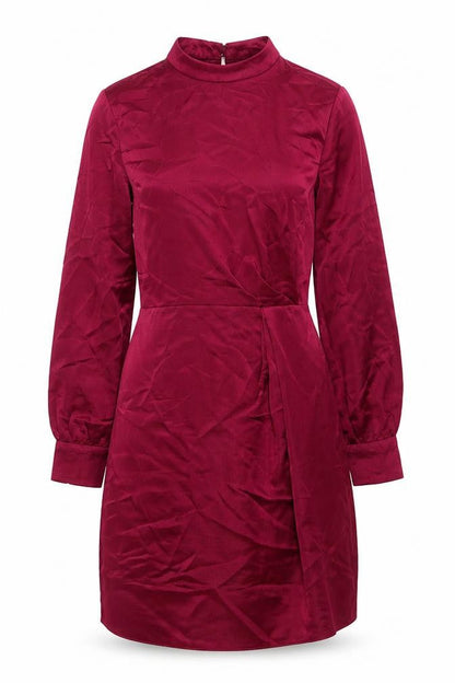 Mango Womens Red Polyester Sheath Size S Mock Neck Zip