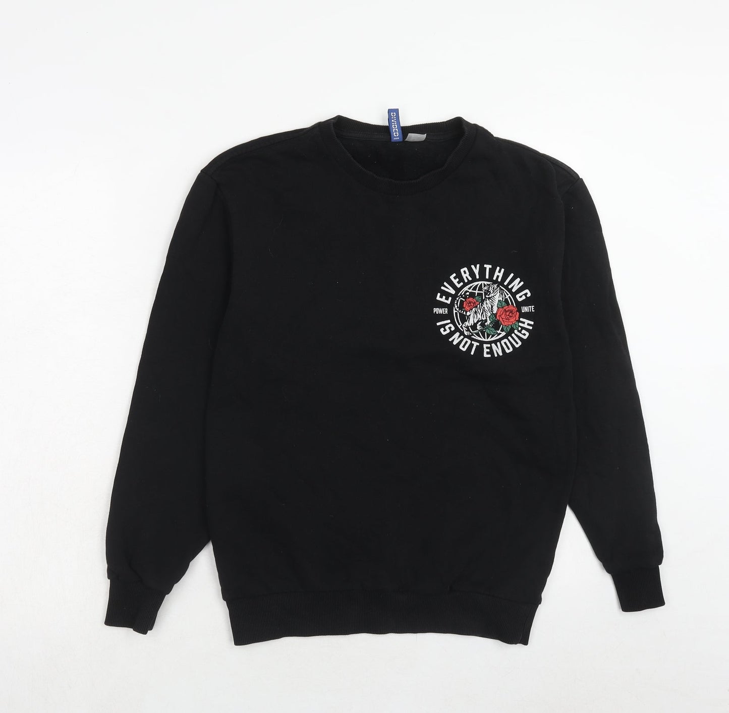 Mens UK Size XS H&M Black Pullover Sweatshirt