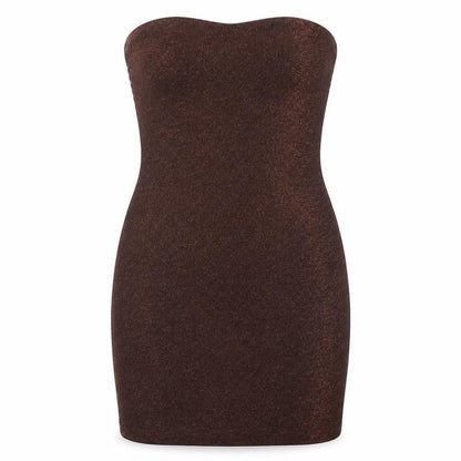 H&M Womens Brown Polyester Bodycon Size 10 Off the Shoulder Pullover