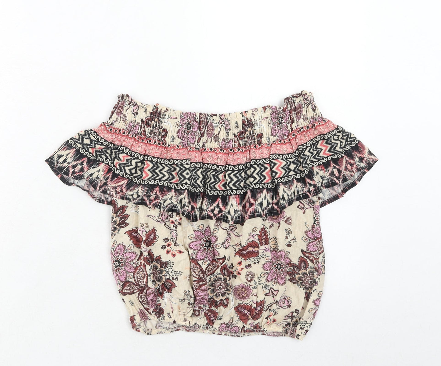 Womens UK Size 8 New Look Multicoloured Basic Blouse