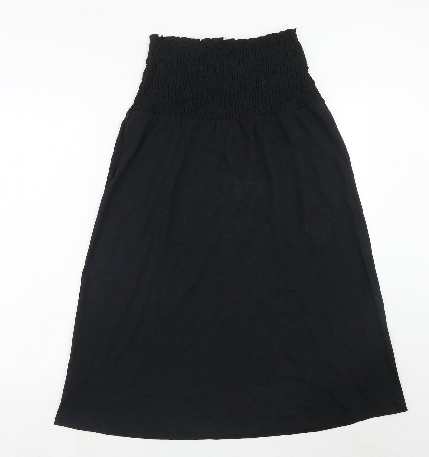 Marks and Spencer Womens Black Cotton Fit & Flare Size 8 Square Neck Pullover