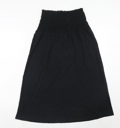 Marks and Spencer Womens Black Cotton Fit & Flare Size 8 Square Neck Pullover