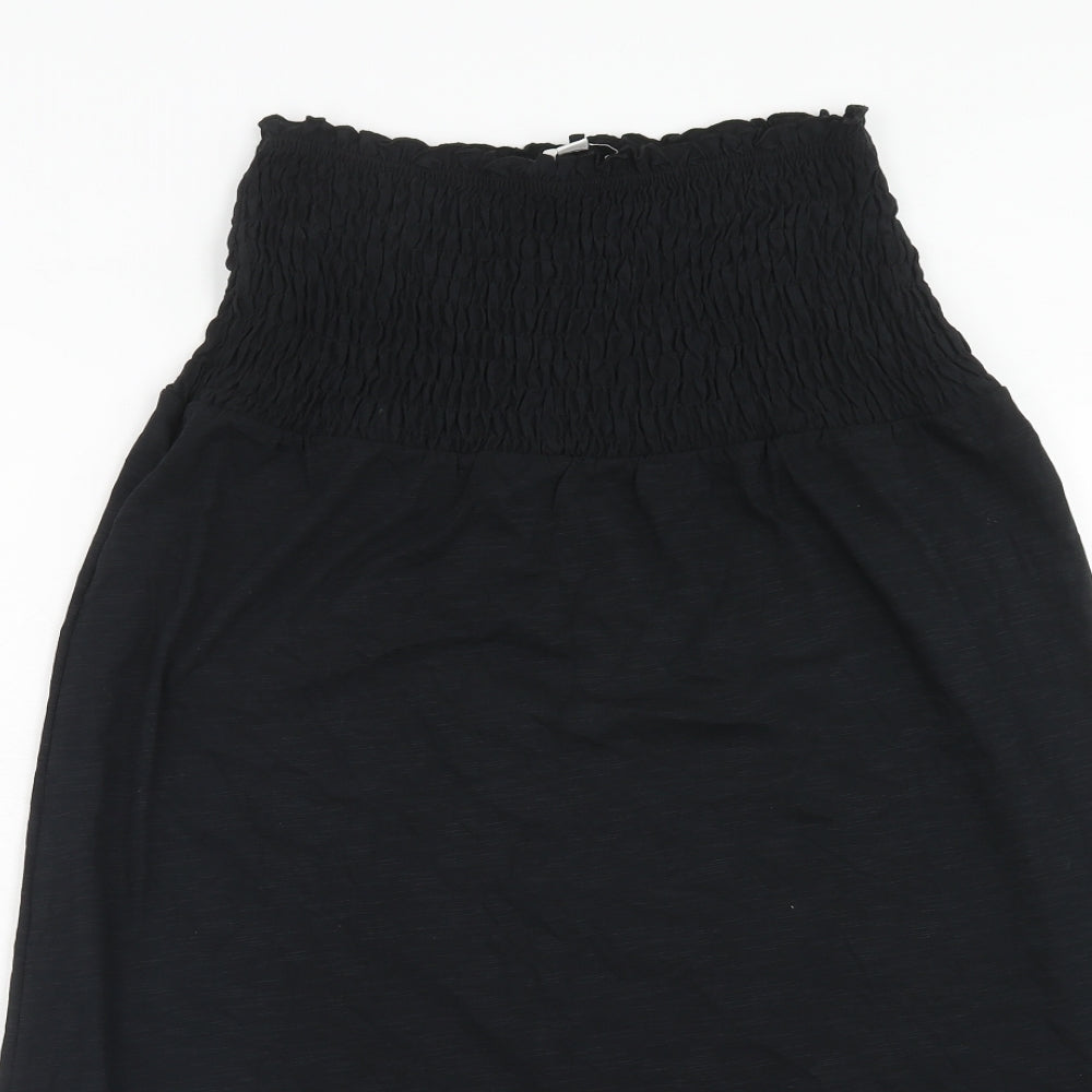 Marks and Spencer Womens Black Cotton Fit & Flare Size 8 Square Neck Pullover