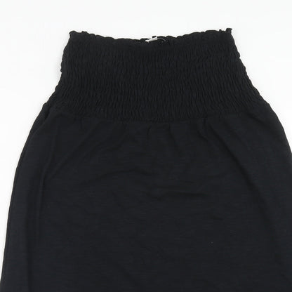 Marks and Spencer Womens Black Cotton Fit & Flare Size 8 Square Neck Pullover
