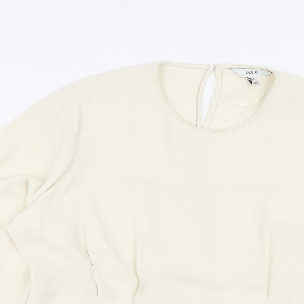 Womens UK Size 18 Marks and Spencer Ivory Basic Blouse