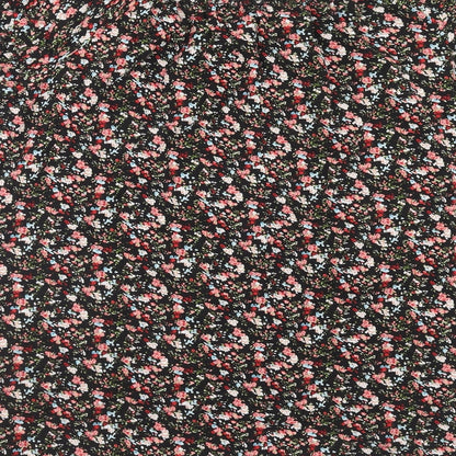 Carl Ann Womens Black Floral Viscose Basic T-Shirt Size 18 Round Neck