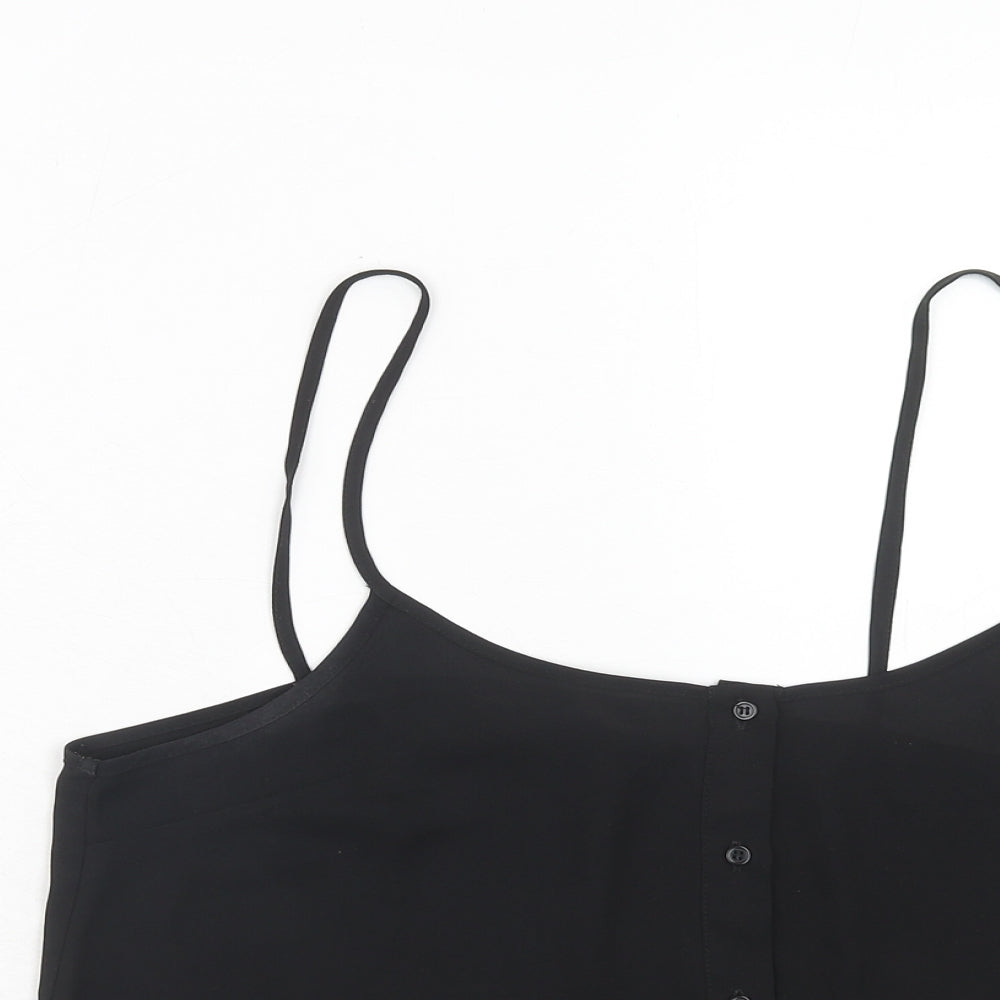 Womens UK Size 12 Topshop Black Basic Tank