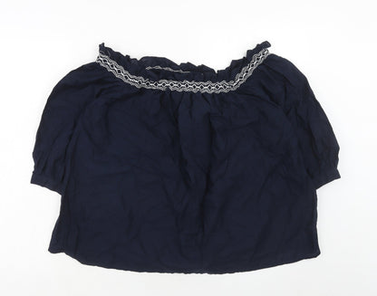 Womens UK Size 8 Marks and Spencer Blue Basic Blouse