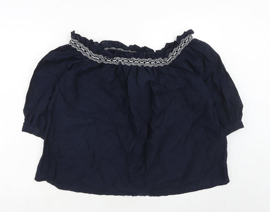 Womens UK Size 8 Marks and Spencer Blue Basic Blouse