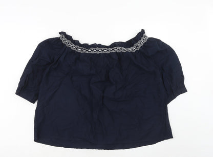 Womens UK Size 8 Marks and Spencer Blue Basic Blouse
