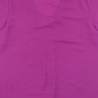 Bonmarché Womens Purple Polyester Basic Blouse Size 12 V-Neck