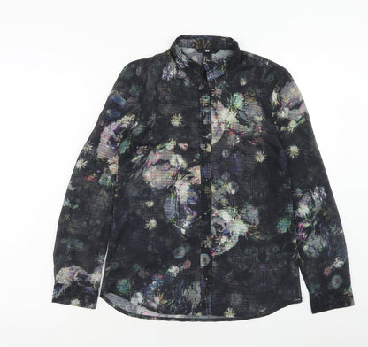 Womens UK Size 8 H&M Multicoloured Basic Button-Up