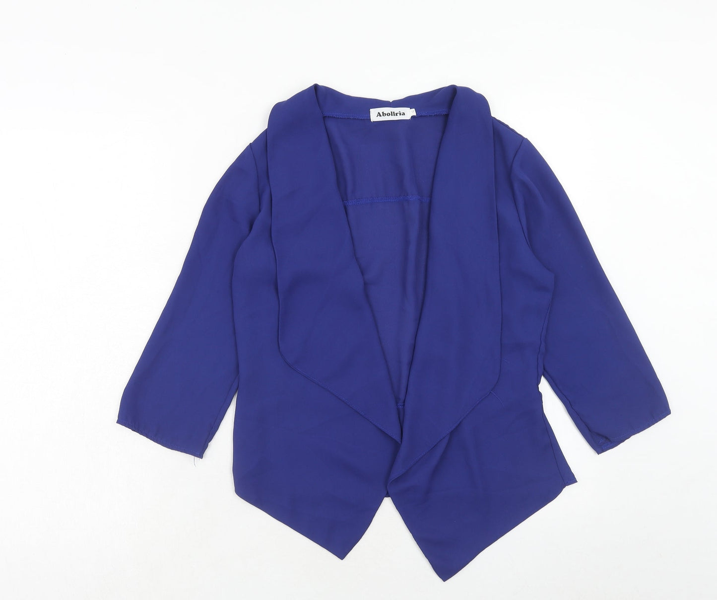 Abollria Womens Blue Polyester Kimono Blouse Size S V-Neck