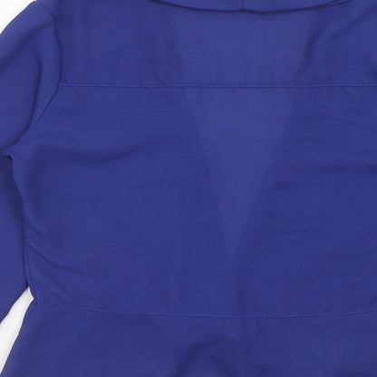 Abollria Womens Blue Polyester Kimono Blouse Size S V-Neck
