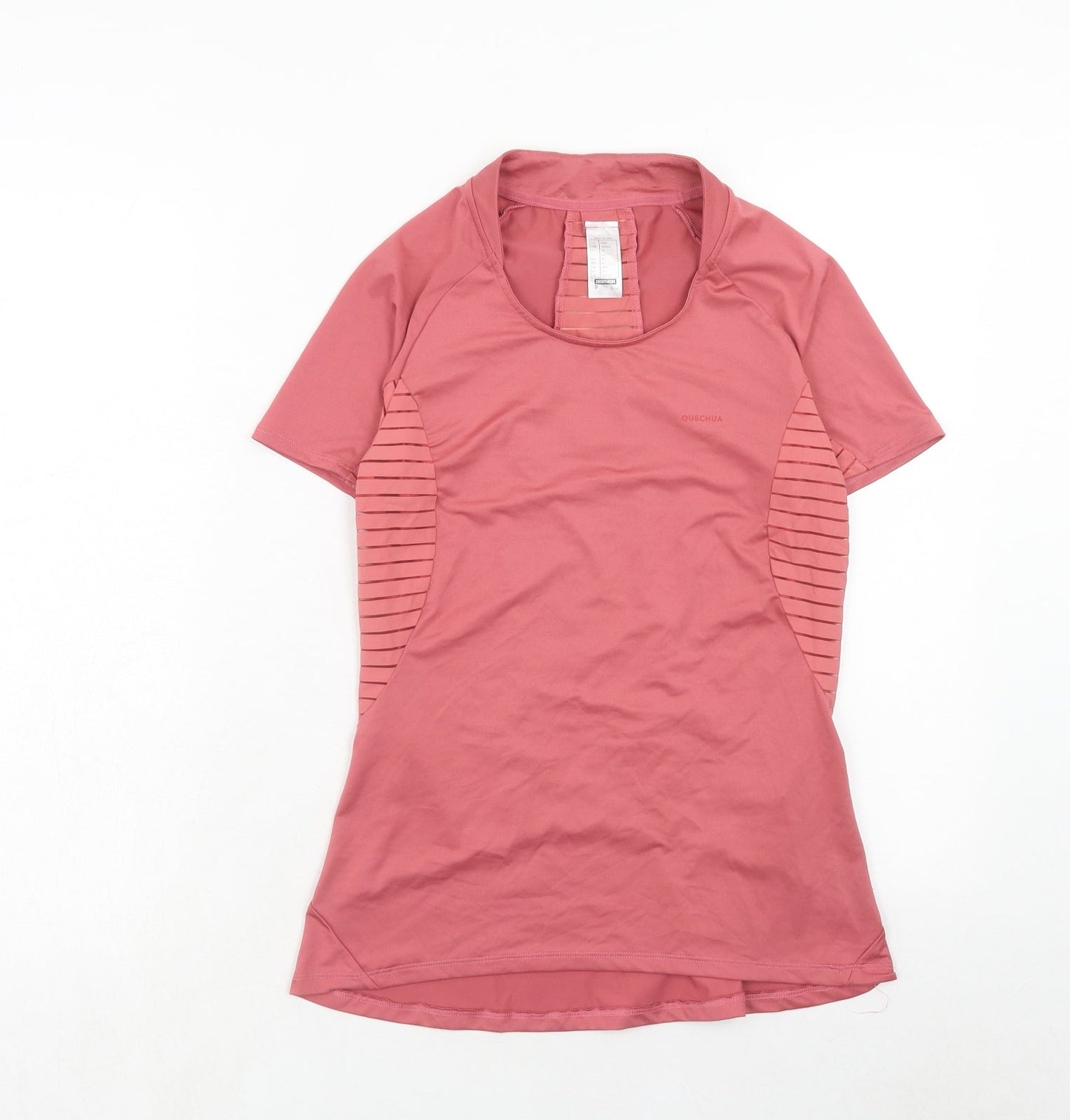 DECATHLON Womens Pink Polyester Basic T-Shirt Size XS Round Neck Pullover