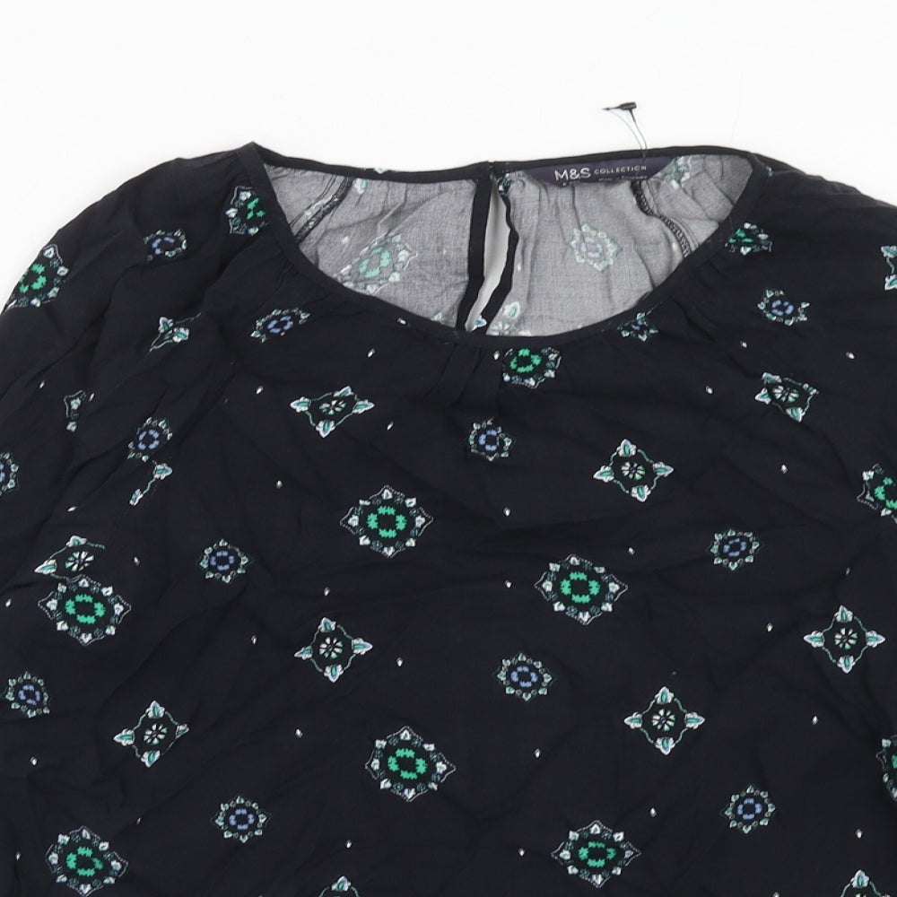 Womens UK Size 6 Marks and Spencer Blue Basic Blouse