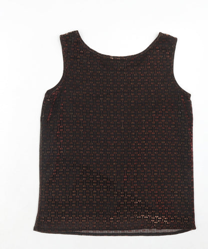 Berkertex Womens Brown Nylon Basic Tank Size 14 Round Neck