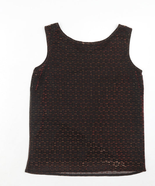 Berkertex Womens Brown Nylon Basic Tank Size 14 Round Neck